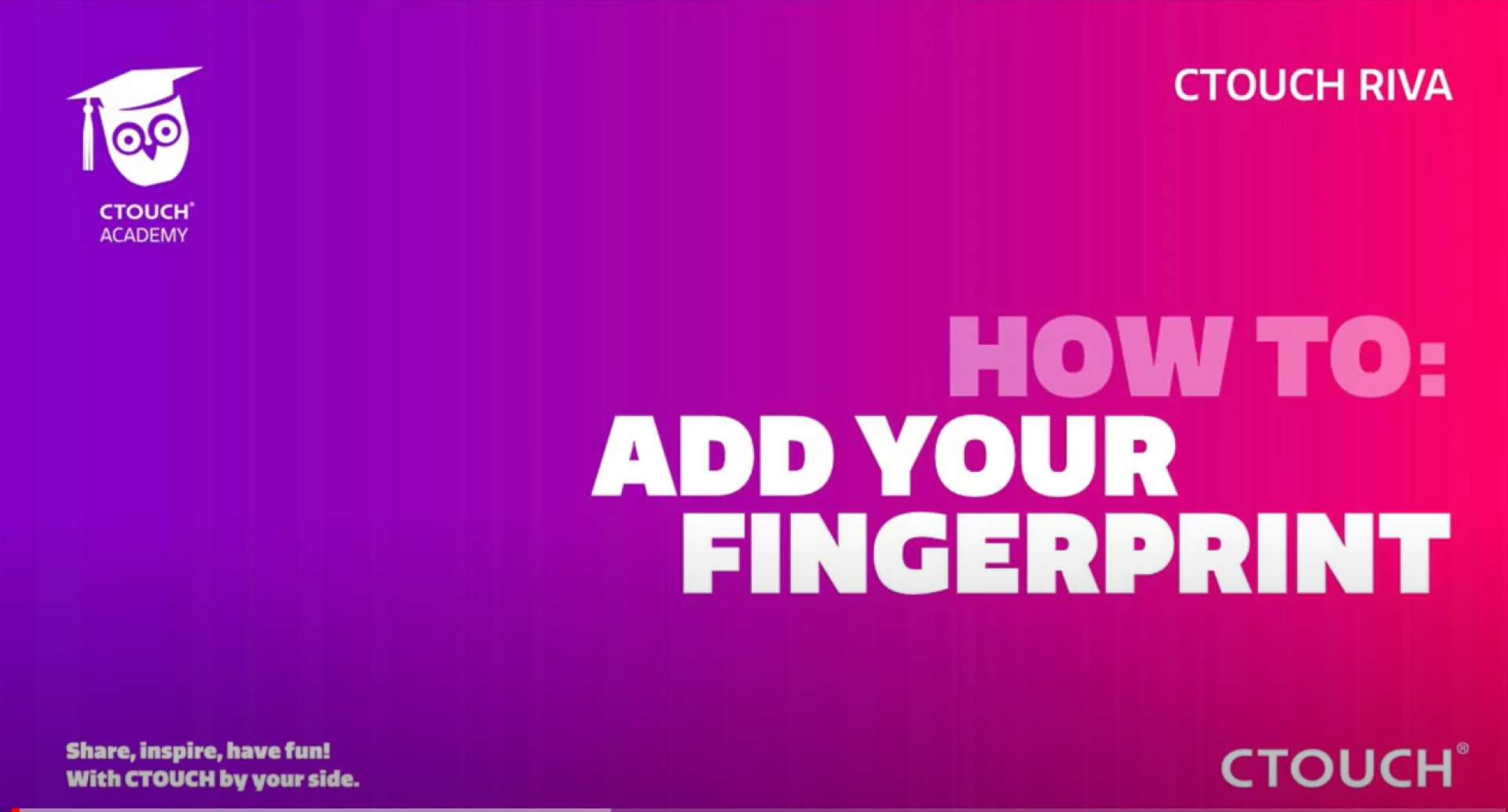 Academy how to add your fingerprint